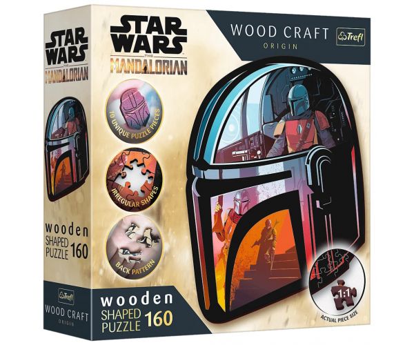 Wood Craft: Star Wars - Mandalorián 160 db-os prémium fa puzzle - Trefl