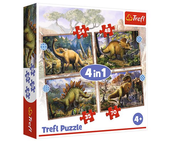 Érdekes dínók 4 az 1-ben puzzle - Trefl