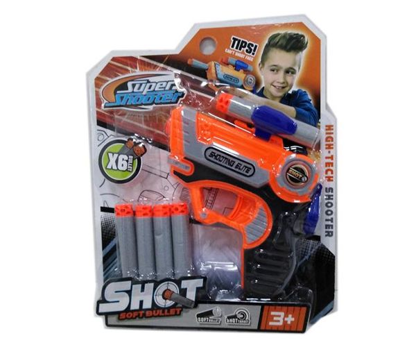 Szivacslövő pisztoly 6 tölténnyel