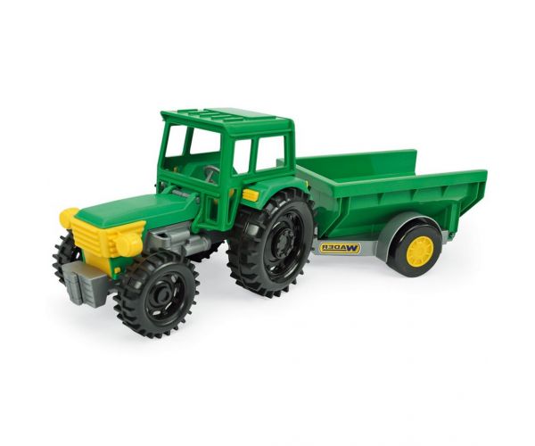 Zöld traktor billenős pótkocsival 38,5 cm - Wader