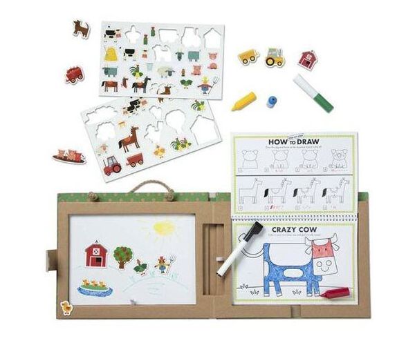 Letörölhető rajzoló és mágneses farm játékkészlet - Melissa & Doug