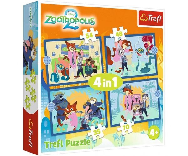 Zootropolis 2 - 4 az 1-ben 35-48-54-70db-os puzzle - Trefl