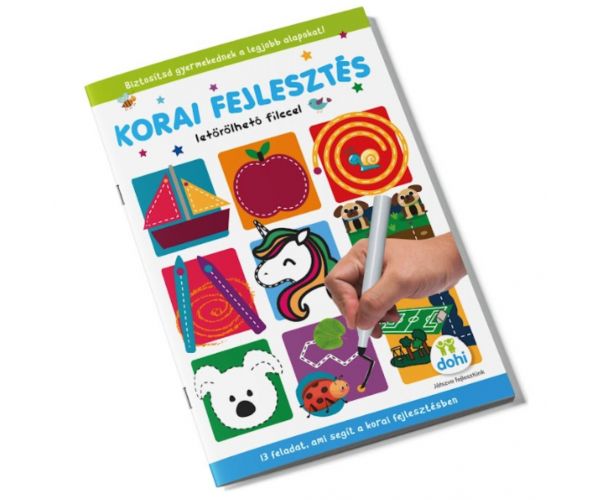 Korai fejlesztés foglalkoztató füzet letörölhető filccel