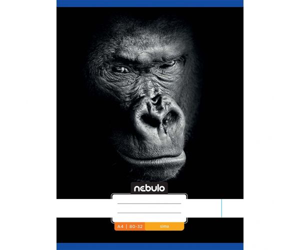 Nebulo: Tűzött sima gorilla mintás füzet 80-32 A/4