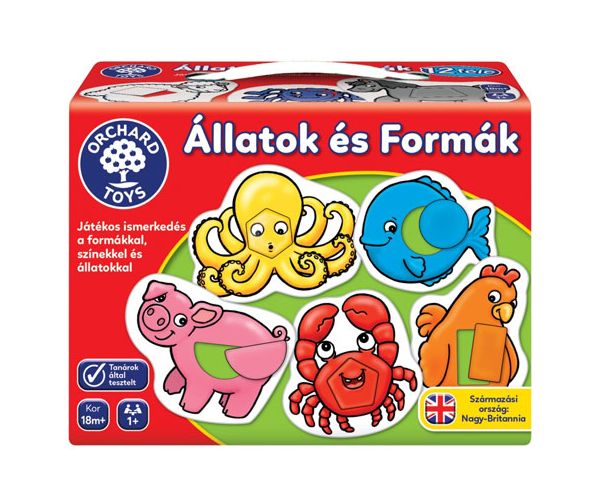 Állatok és formák készségfejlesztő játék