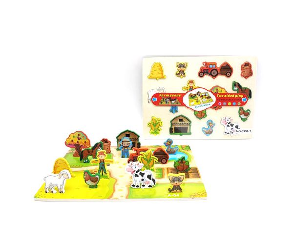 A farm állatai fa kétoldalú forma puzzle